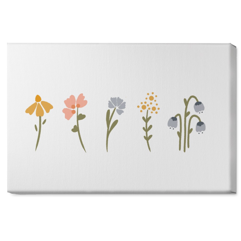 Wildflowers - Multi on White Wall Art, No Frame, Single piece, Canvas, 20x30, Multicolor