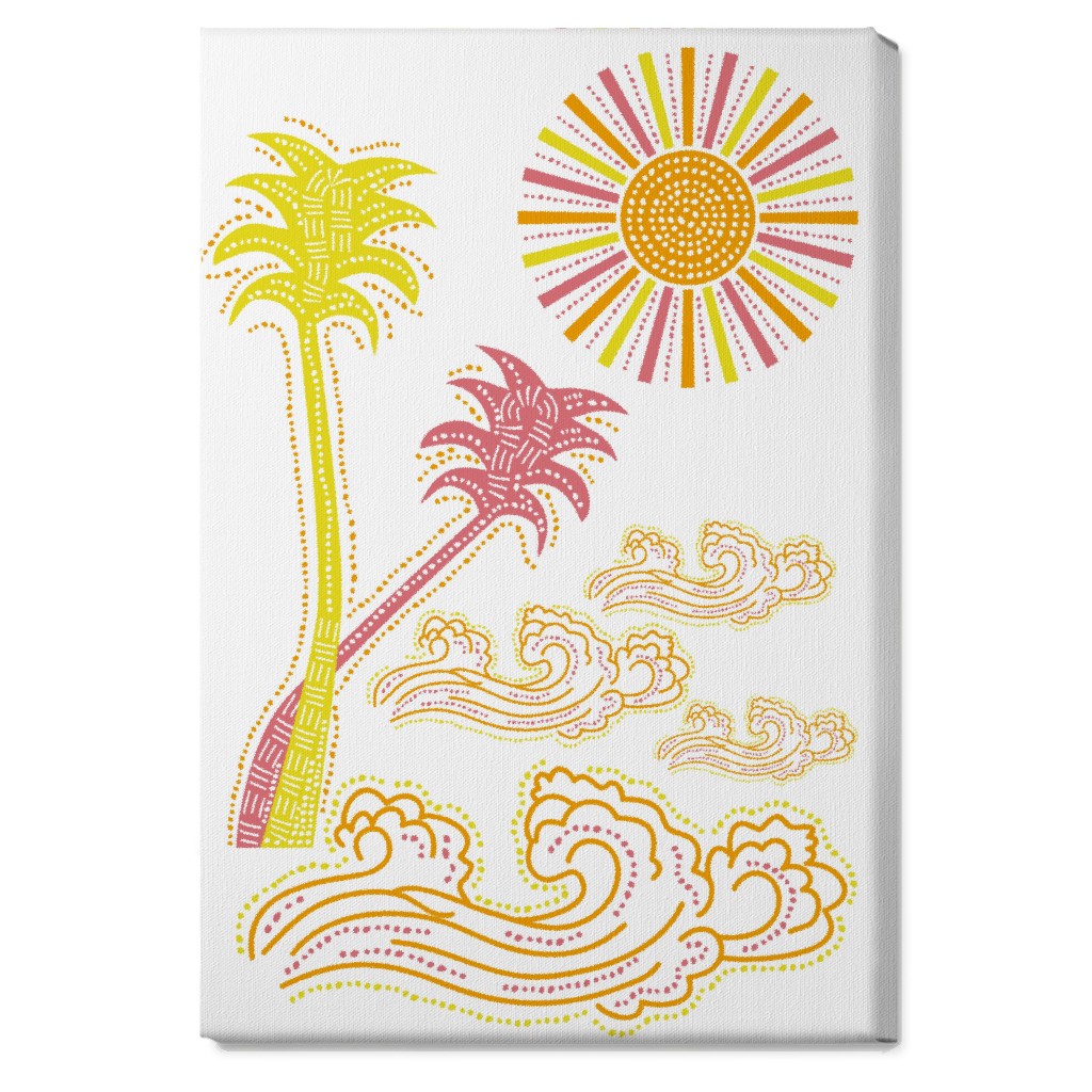 Optimistic Sunny Tropical Summer Art Wall Art, No Frame, Single piece, Canvas, 20x30, Multicolor