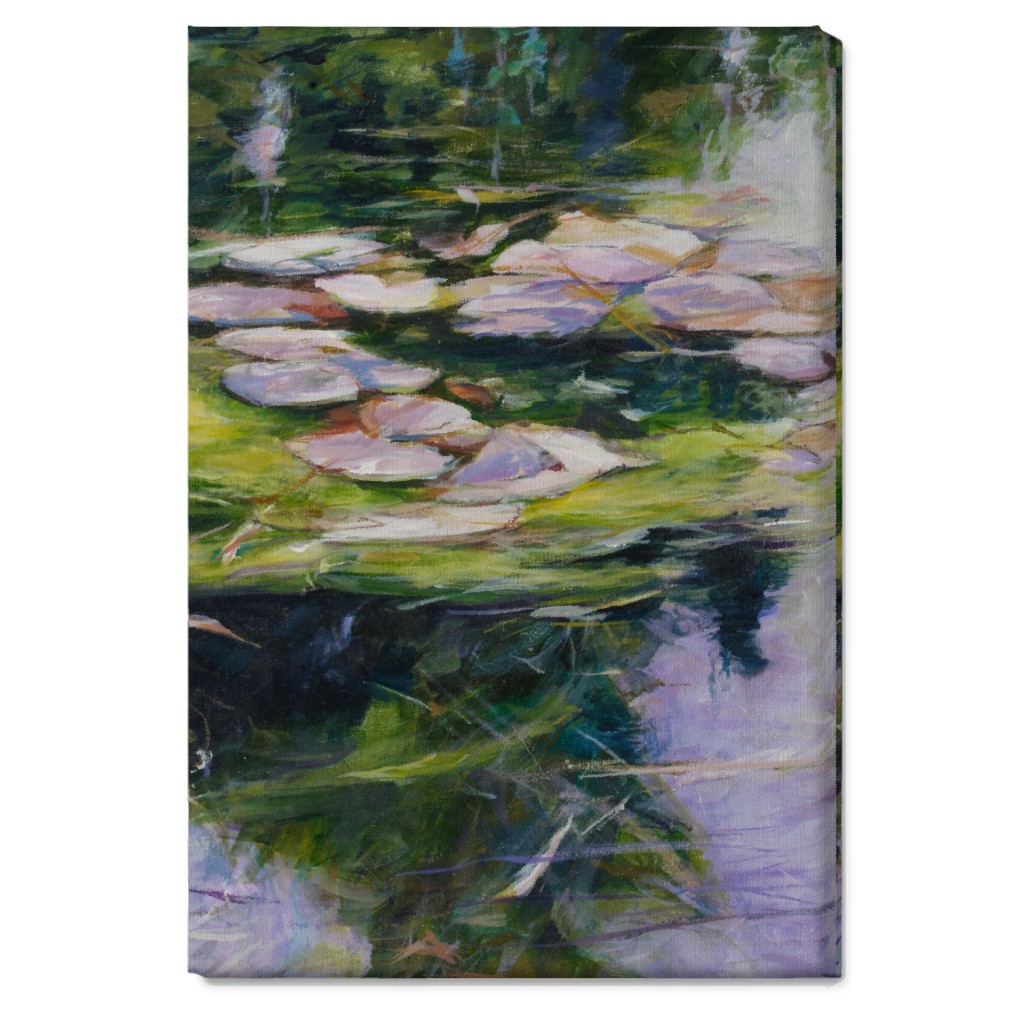 Waterlilies Painting Wall Art, No Frame, Single piece, Canvas, 20x30, Green