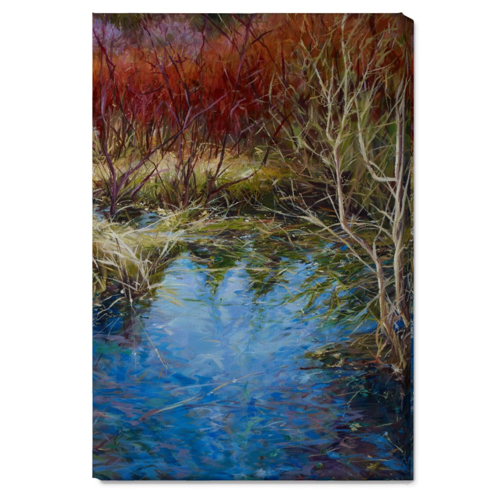 Autumn Red Painting Wall Art, No Frame, Single piece, Canvas, 20x30, Green, Classic Green