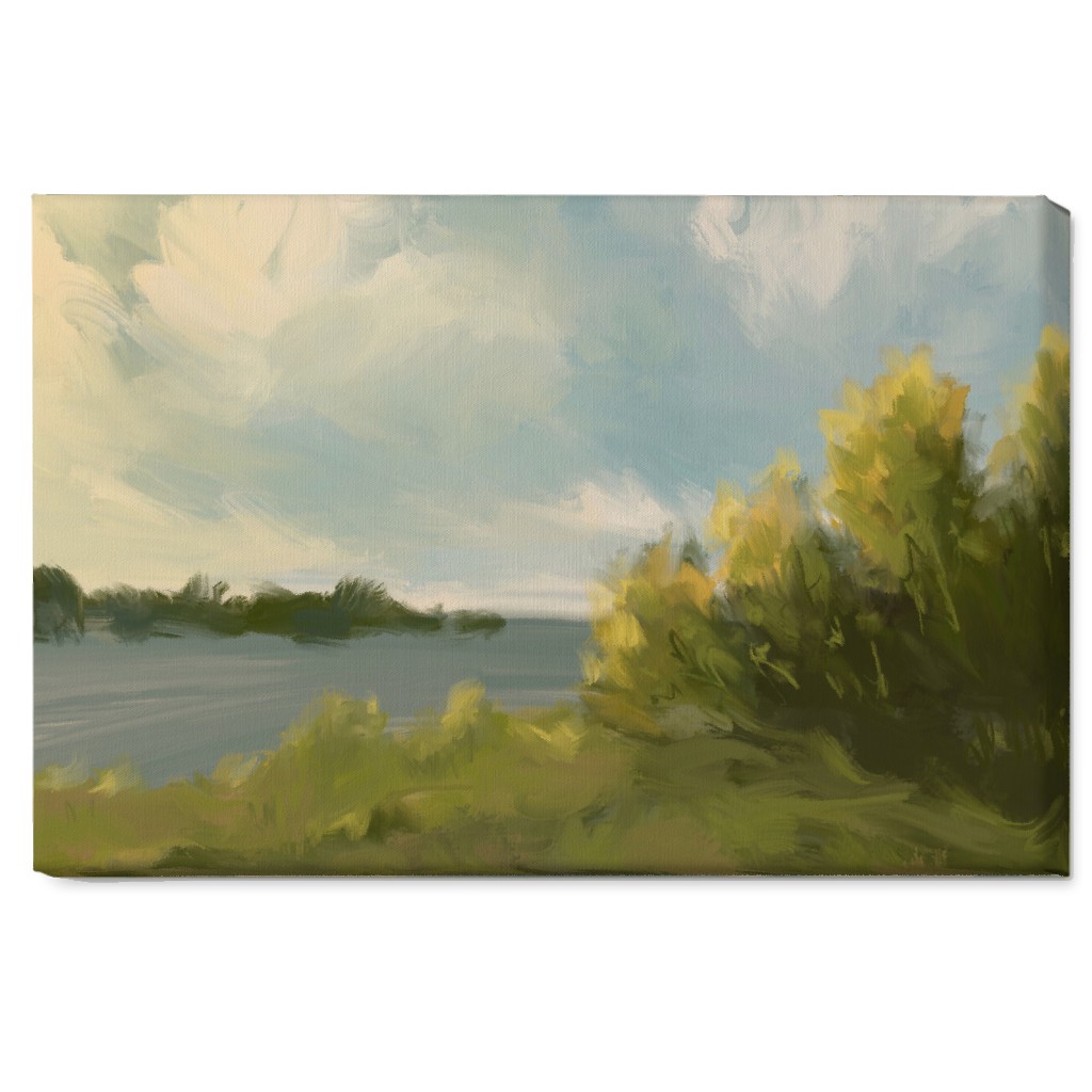 Lake View Wall Art, No Frame, Single piece, Canvas, 20x30, Green, Classic Green