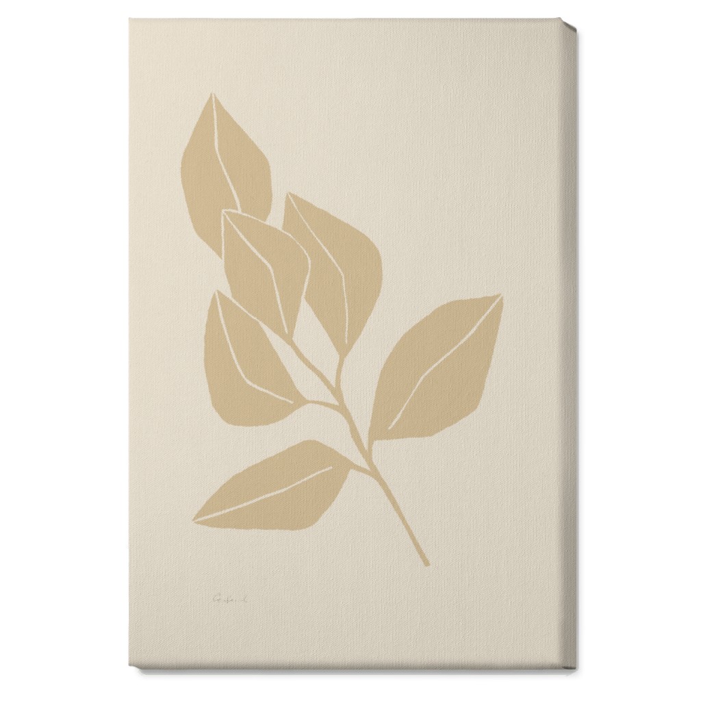 Botanical Ficus - Neutral Wall Art, No Frame, Single piece, Canvas, 20x30, Beige
