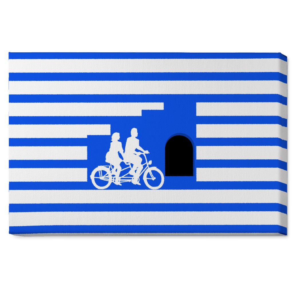 Riders Lovers - Blue Wall Art, No Frame, Single piece, Canvas, 20x30, Blue