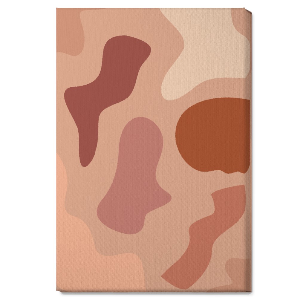 Modern Abstract Canyon - Warm Wall Art, No Frame, Single piece, Canvas, 20x30, Pink, Bright Pink