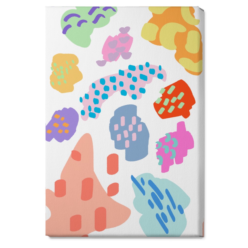 Painterly Abstract Blobs - Pastel Wall Art, No Frame, Single piece, Canvas, 20x30, Multicolor