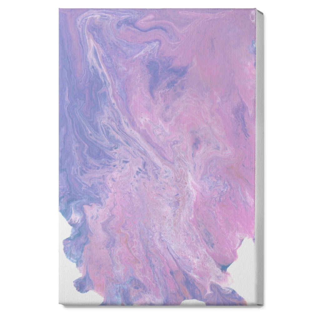 Acrylic Pour Abstract - Purple and Pink Wall Art, No Frame, Single piece, Canvas, 20x30, Purple