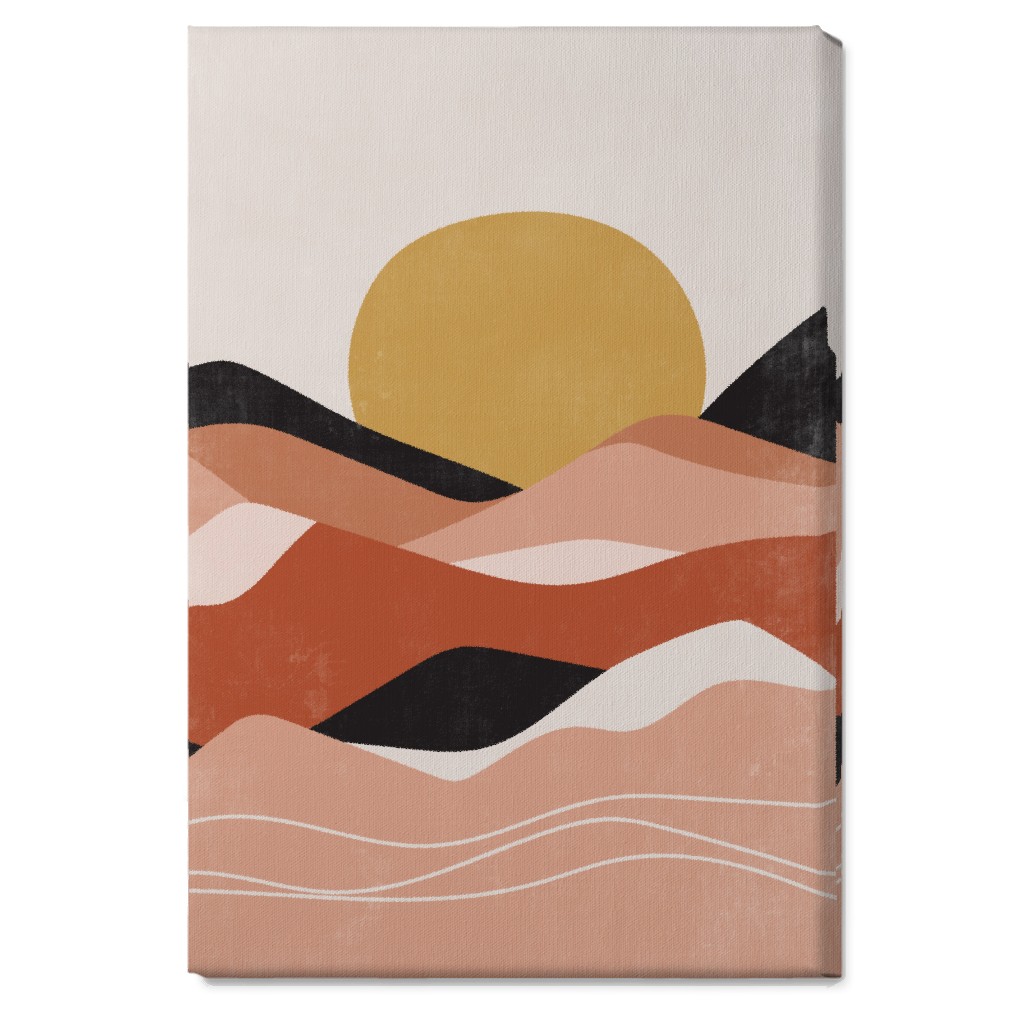 Earthen Hills - Terracotta Wall Art, No Frame, Single piece, Canvas, 20x30, Pink