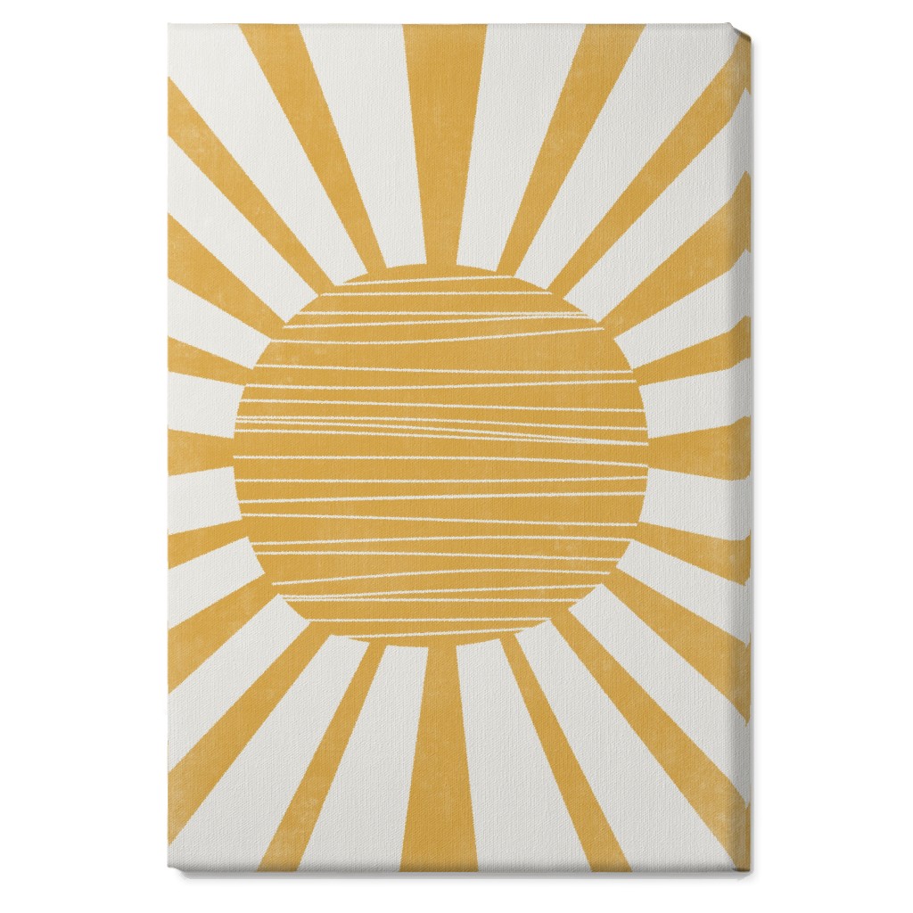 Sun Glow - Yellow and Beige Wall Art, No Frame, Single piece, Canvas, 20x30, Yellow