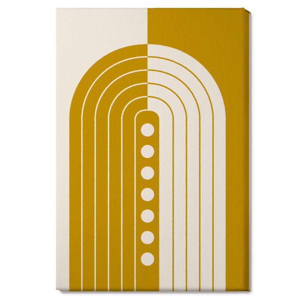 Divided Rainbow - Mustard and Beige Wall Art, No Frame, Single piece, Canvas, 20x30, Yellow