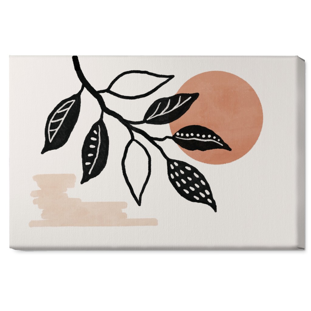 Sunset and Leaves Wall Art, No Frame, Single piece, Canvas, 20x30, Beige