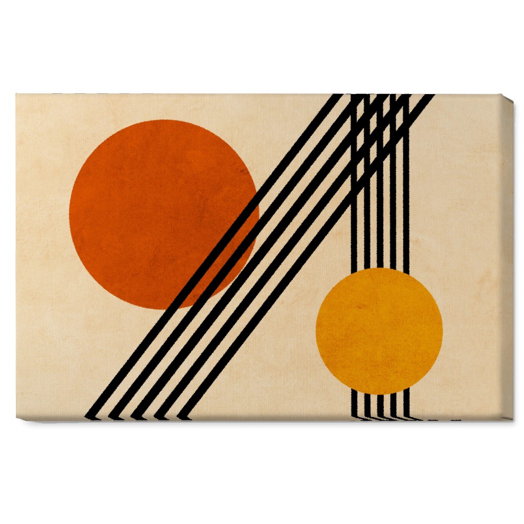 Orbs Abstract Wall Art, No Frame, Single piece, Canvas, 20x30, Orange