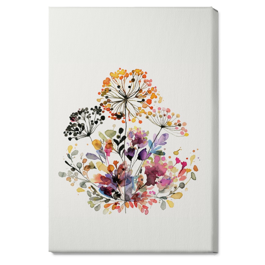 Wild Florals & Grasses - Multi Wall Art, No Frame, Single piece, Canvas, 20x30, Multicolor