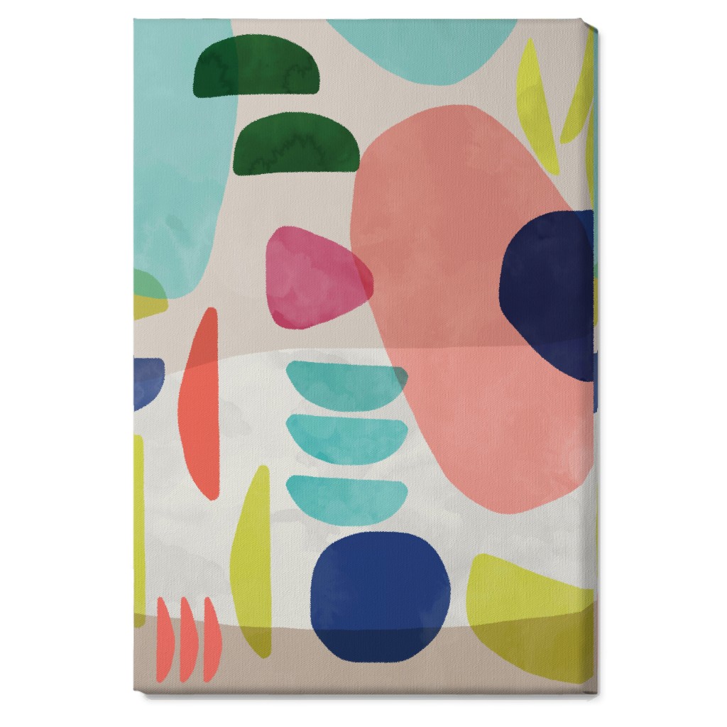 Organic Bold Shapes - Multi Wall Art, No Frame, Single piece, Canvas, 20x30, Multicolor