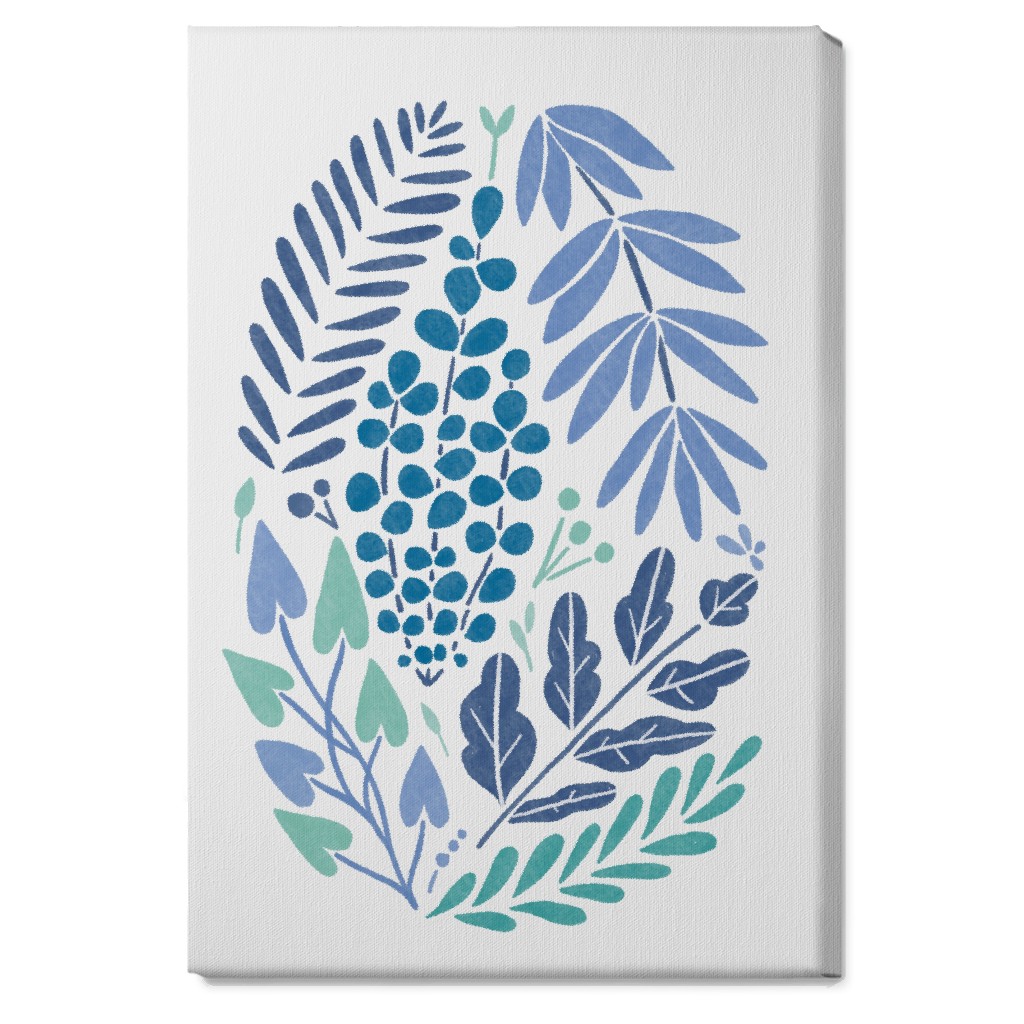 Botanical Composition Wall Art, No Frame, Single piece, Canvas, 20x30, Blue, Silver Lake