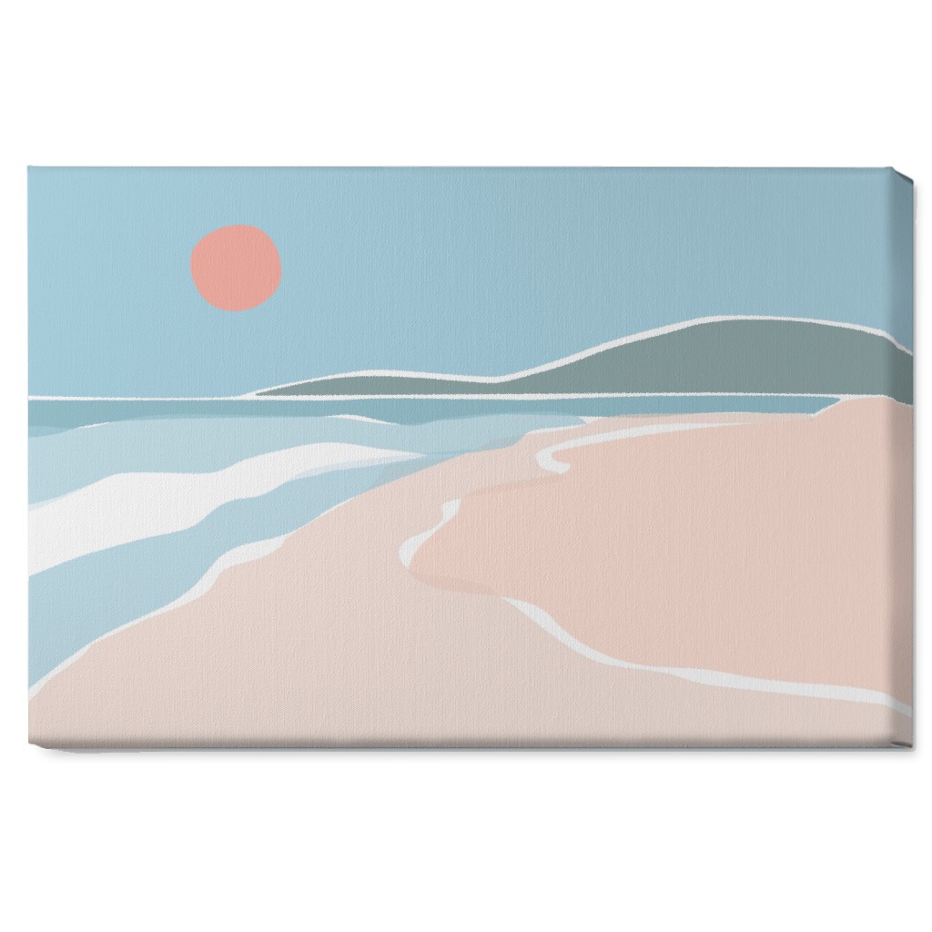 Beach Night Wall Art, No Frame, Single piece, Canvas, 20x30, Blue, Oasis