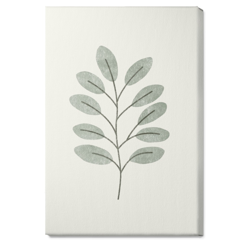 Botanical Greenery - Green Wall Art, No Frame, Single piece, Canvas, 20x30, Gray, Gray