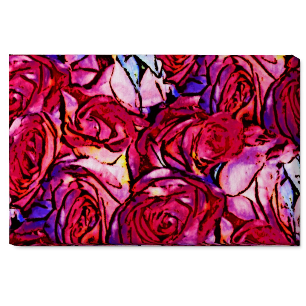 David's Roses - Pink Wall Art, No Frame, Single piece, Canvas, 20x30, Pink, Bright Pink