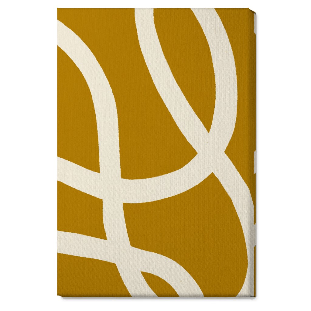 Tangled Brush Strokes I Wall Art, No Frame, Single piece, Canvas, 20x30, Yellow, Golden