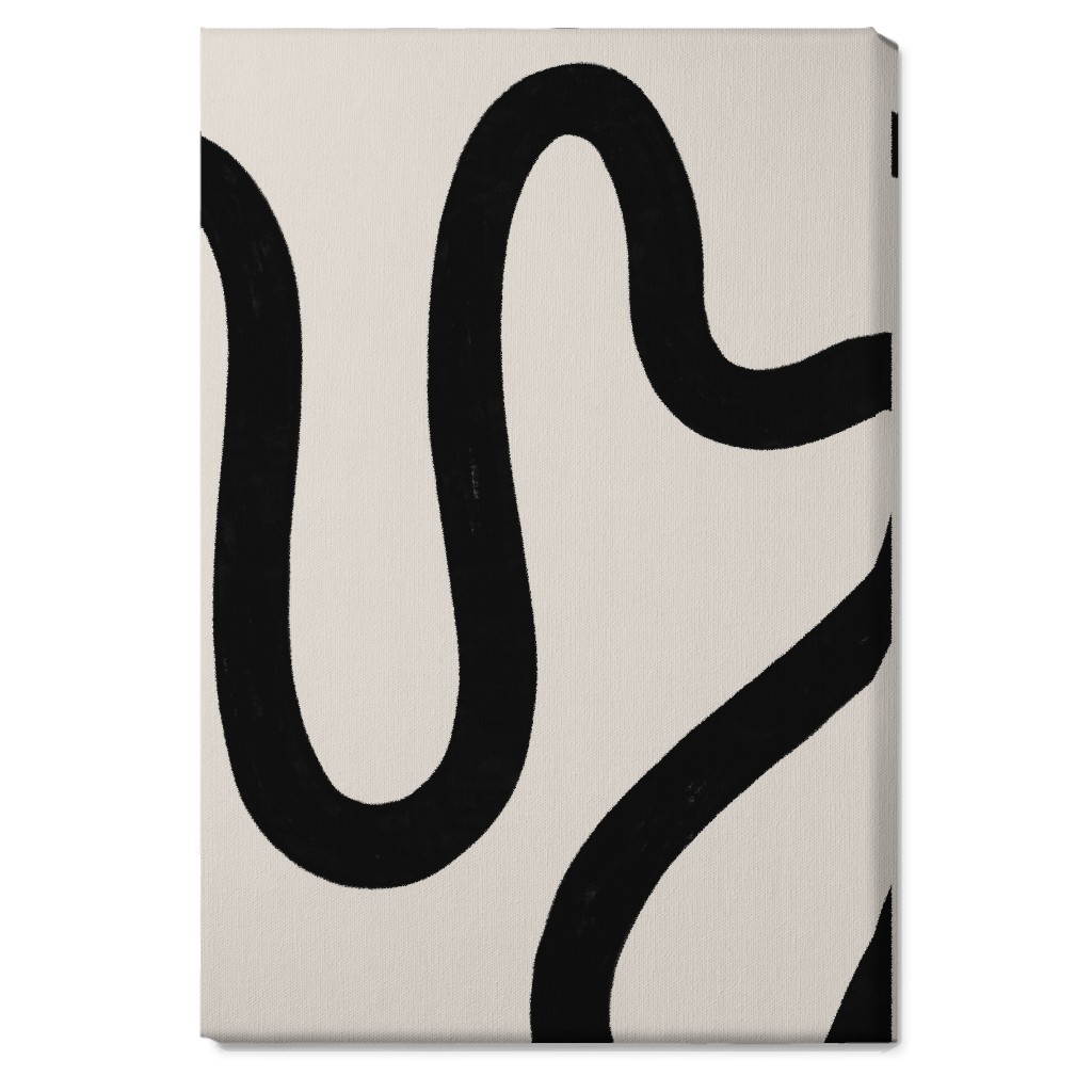 Tangled Brush Strokes Iii Wall Art, No Frame, Single piece, Canvas, 20x30, Beige, Black