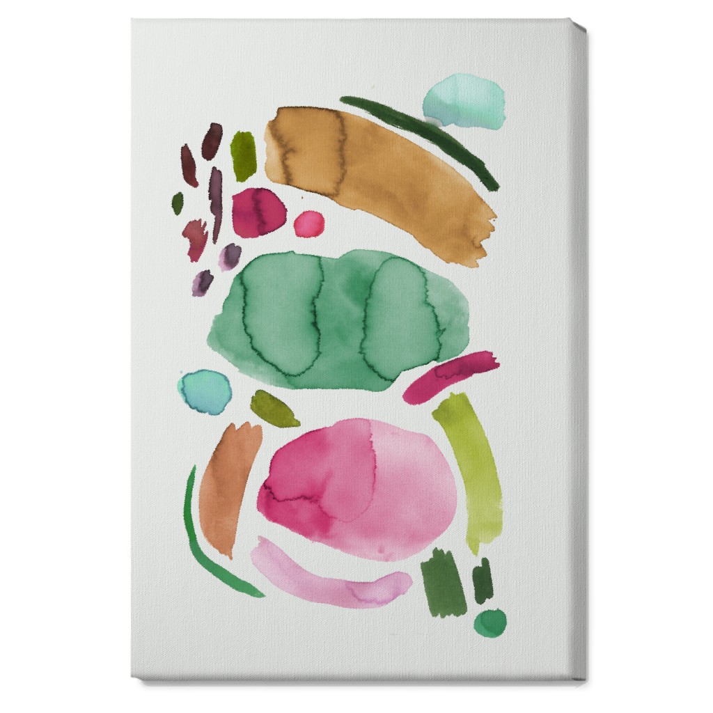 Minimal Watercolor Abstract - Multi Wall Art, No Frame, Single piece, Canvas, 20x30, Multicolor