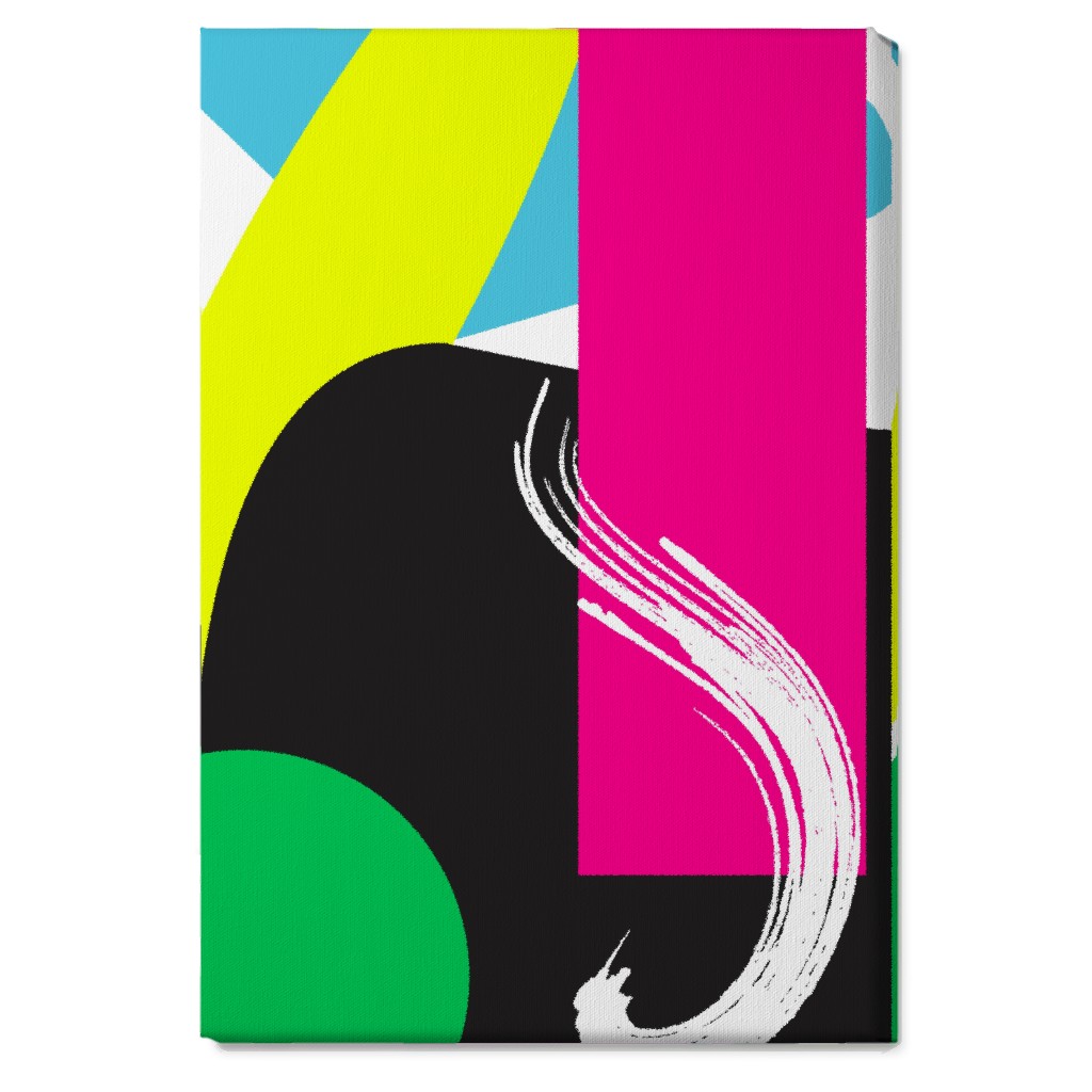 Abstract Colors Wall Art, No Frame, Single piece, Canvas, 20x30, Multicolor, Hot Pink