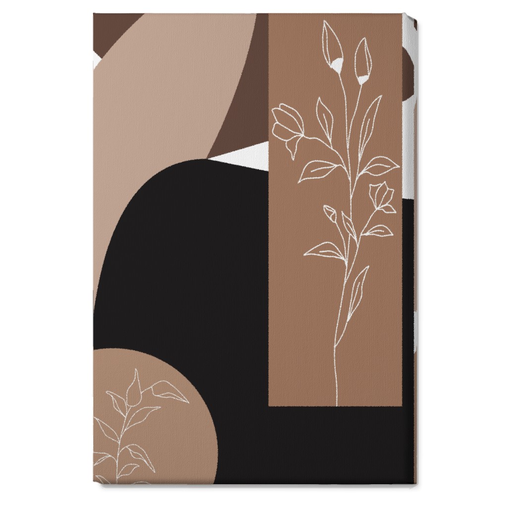 Botanical Abstract - Neutral Wall Art, No Frame, Single piece, Canvas, 20x30, Beige, Pearl