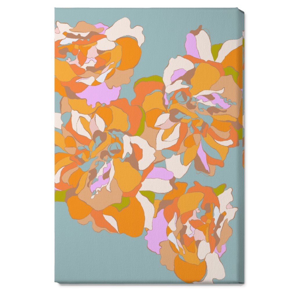 Maxi Boho Peonies Wall Art, No Frame, Single piece, Canvas, 20x30, Orange, Catalina