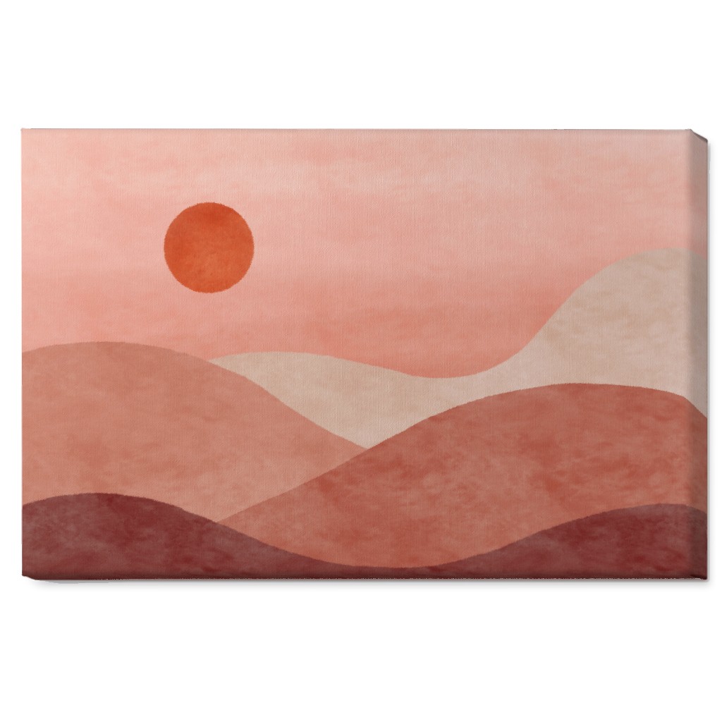 a Desert Sunset - Neutral Wall Art, No Frame, Single piece, Canvas, 20x30, Pink, Bright Pink