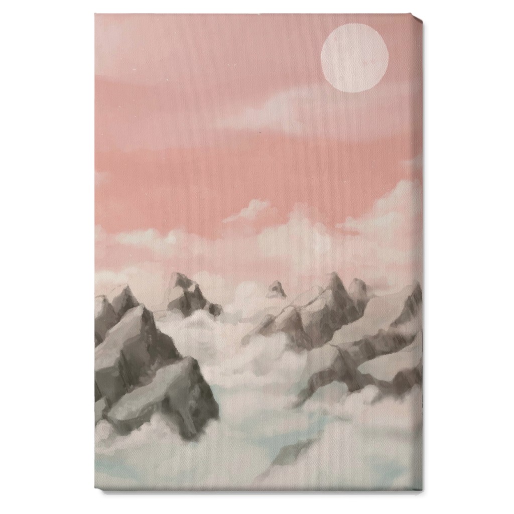 a View From the Mountain Peak Wall Art, No Frame, Single piece, Canvas, 20x30, Pink