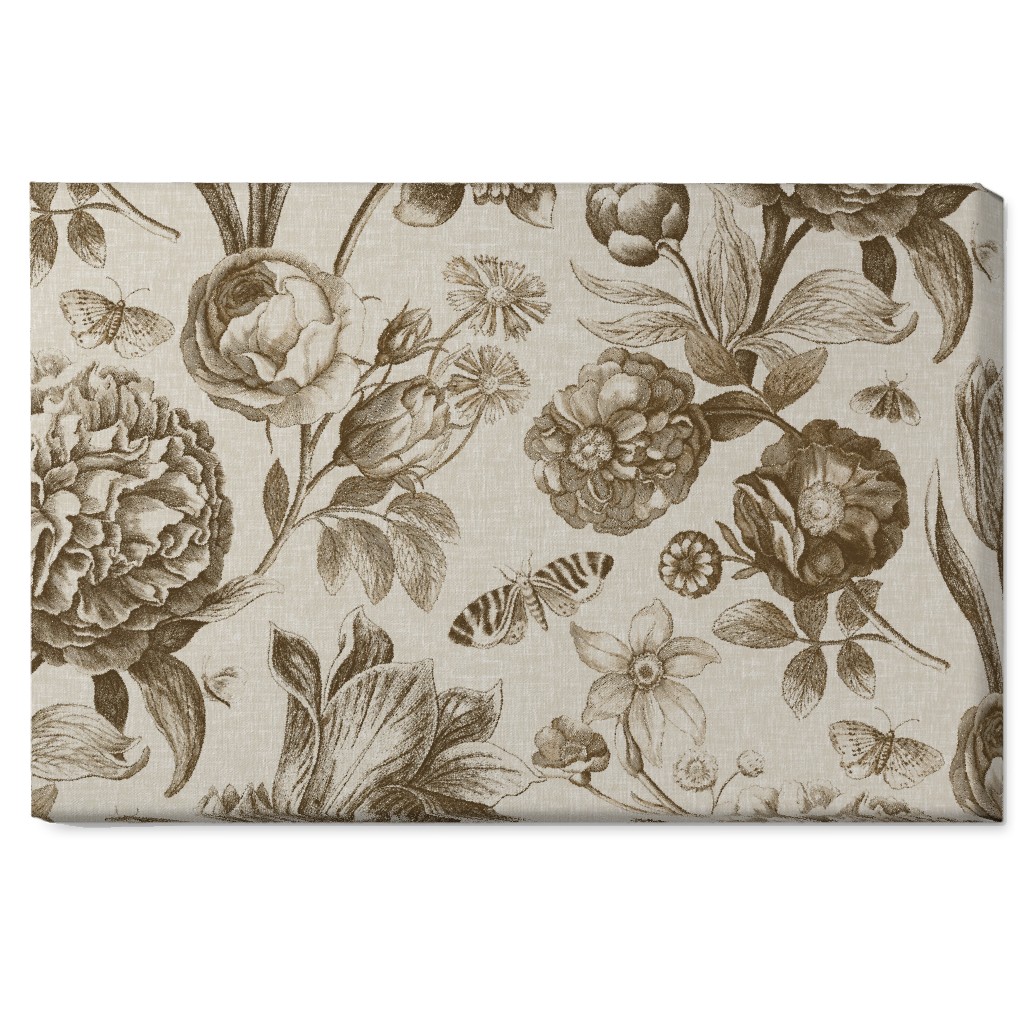 Windsor Botanical in Oyster Wall Art, No Frame, Single piece, Canvas, 20x30, Brown, Brown