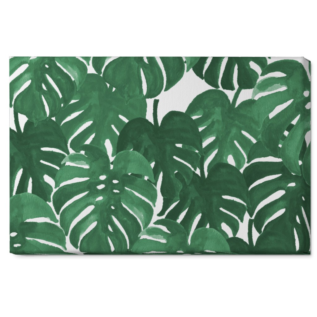 Tropical Palms - Green Wall Art, No Frame, Single piece, Canvas, 20x30, Green, Classic Green