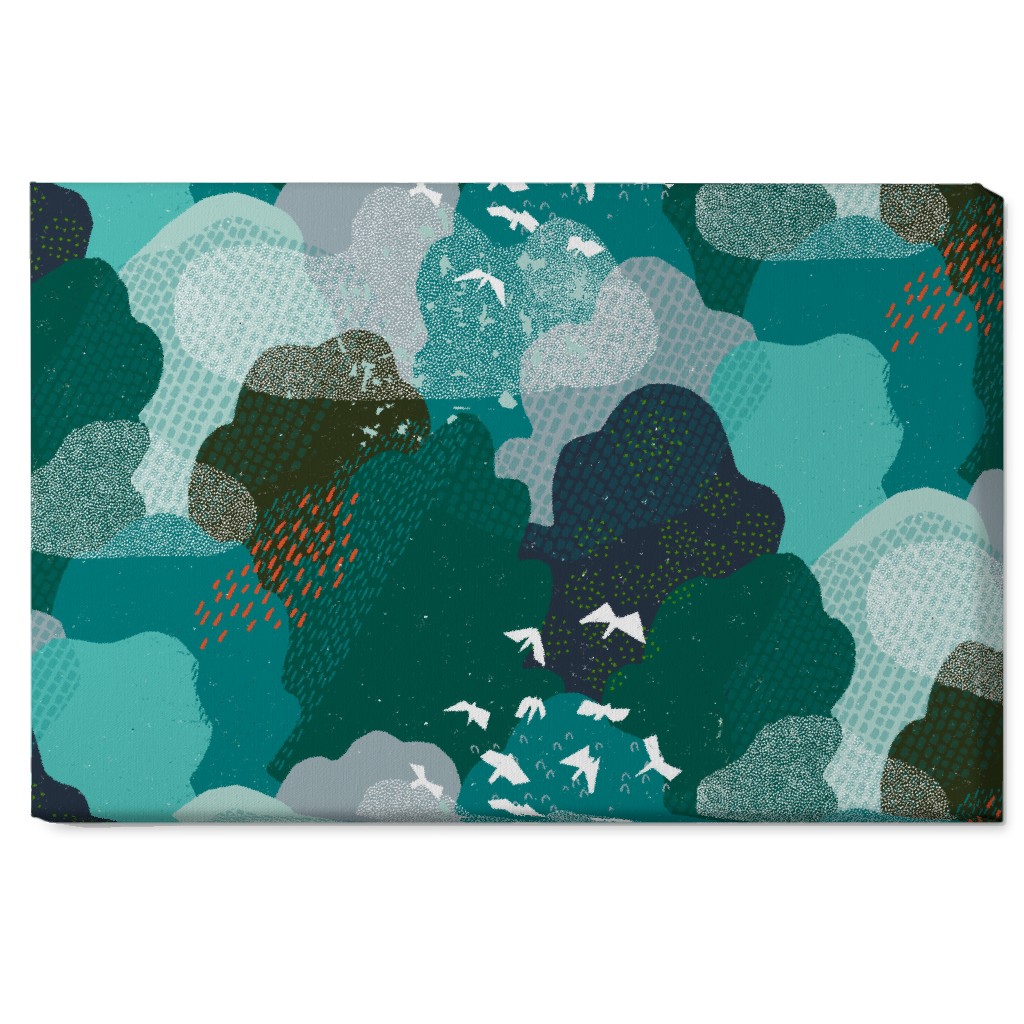 Forest Bird's Eye View - Green Wall Art, No Frame, Single piece, Canvas, 20x30, Green