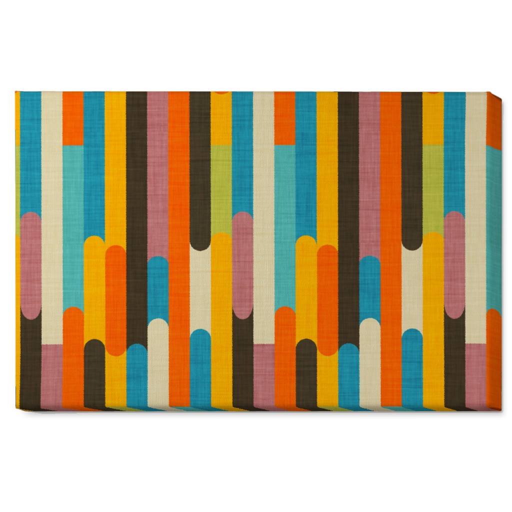 Retro Colorblock Sticks - Multi Wall Art, No Frame, Single piece, Canvas, 20x30, Multicolor