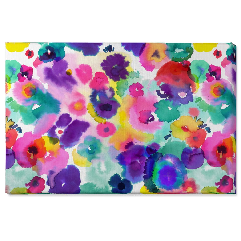 Abstract Floral Watercolor - Multi Wall Art, No Frame, Single piece, Canvas, 24x36, Multicolor