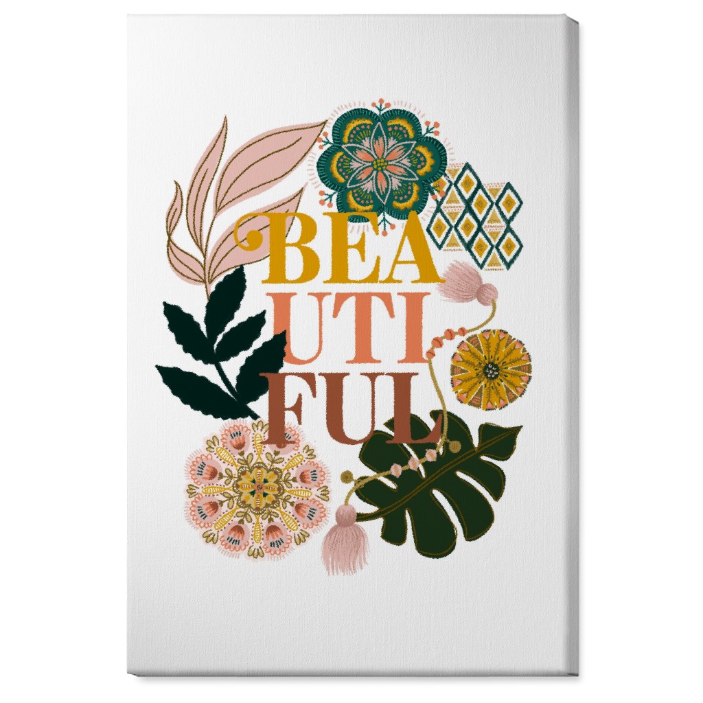 Boho Beauty - Multi Botanical Wall Art, No Frame, Single piece, Canvas, 24x36, Multicolor