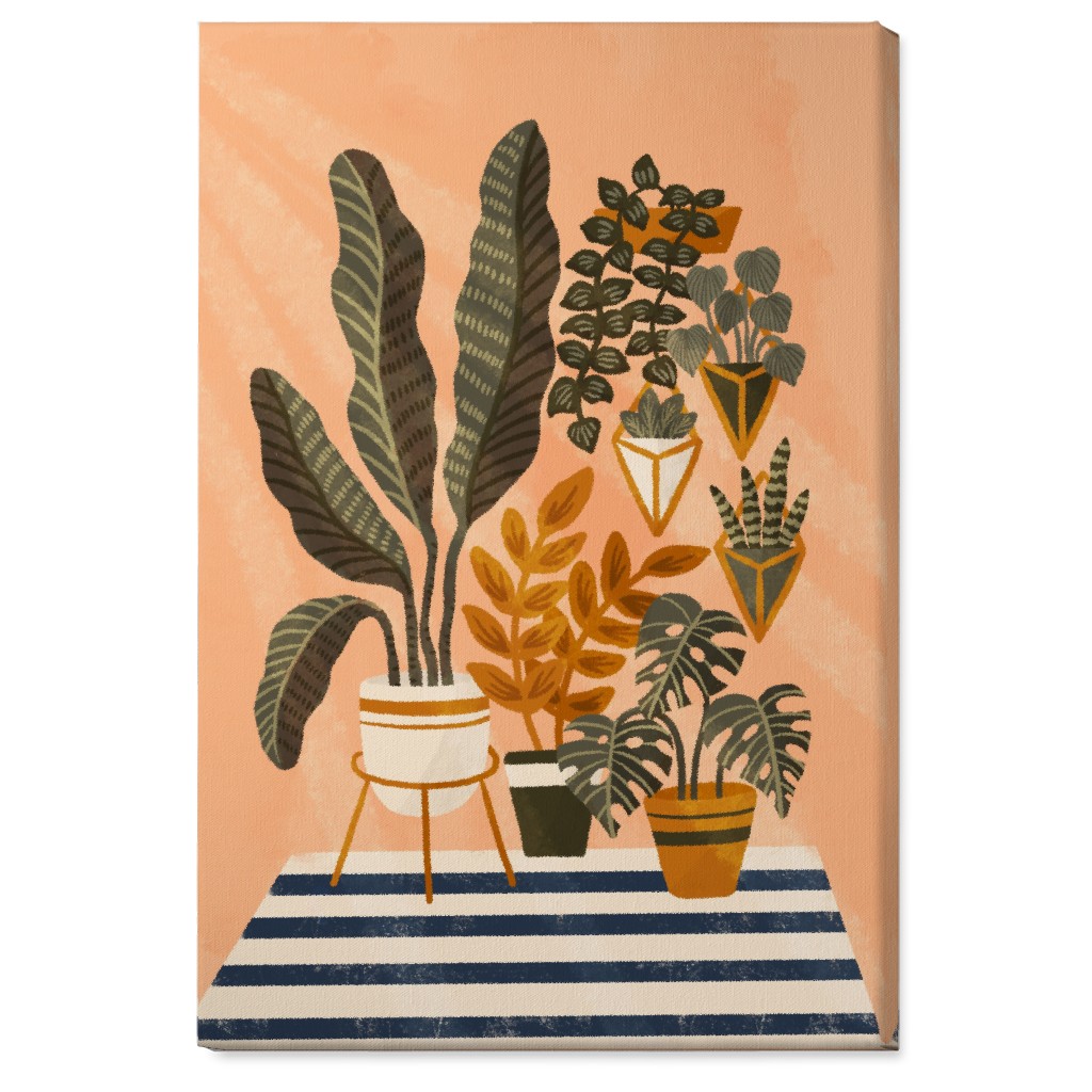 Cozy Home Jungle - Pink Wall Art, No Frame, Single piece, Canvas, 24x36, Pink, Bright Pink