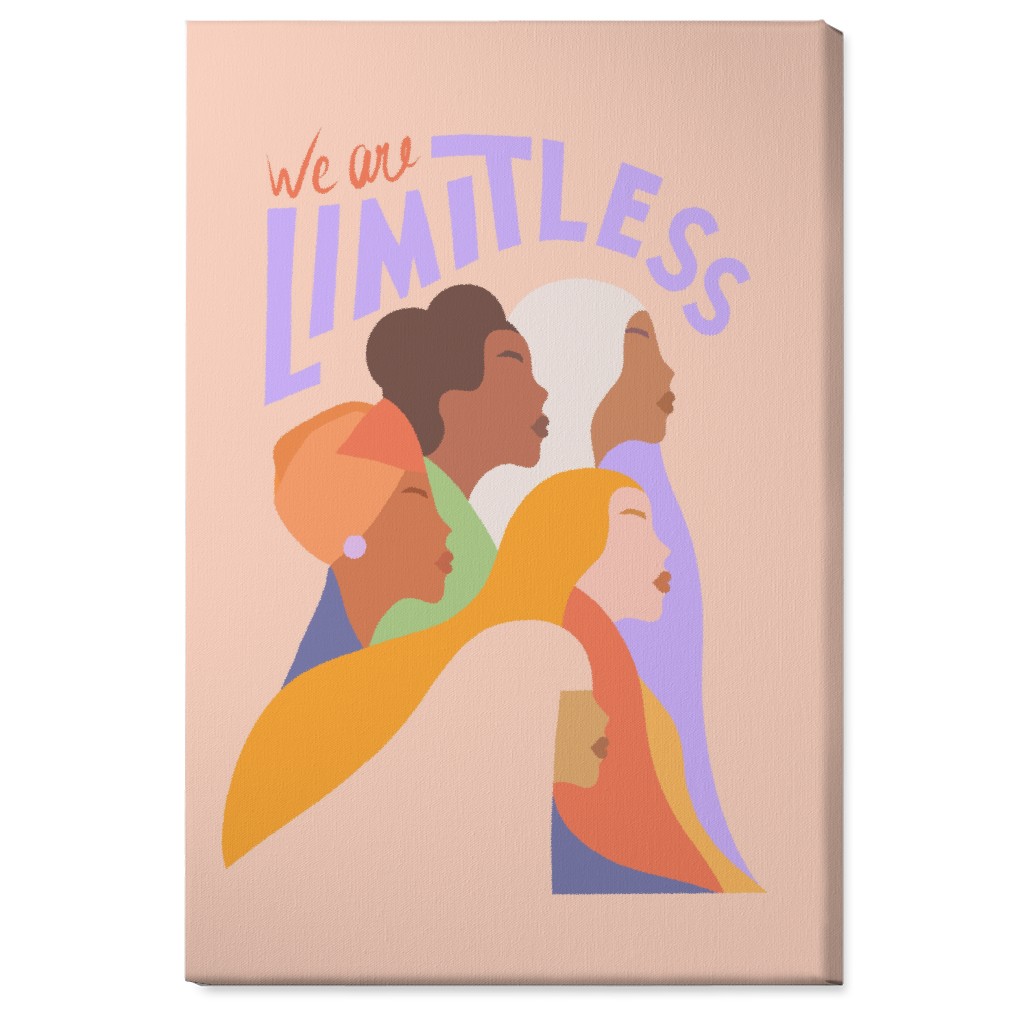 Limitless Woman - Bright Pastels Wall Art, No Frame, Single piece, Canvas, 24x36, Pink, Bright Pink