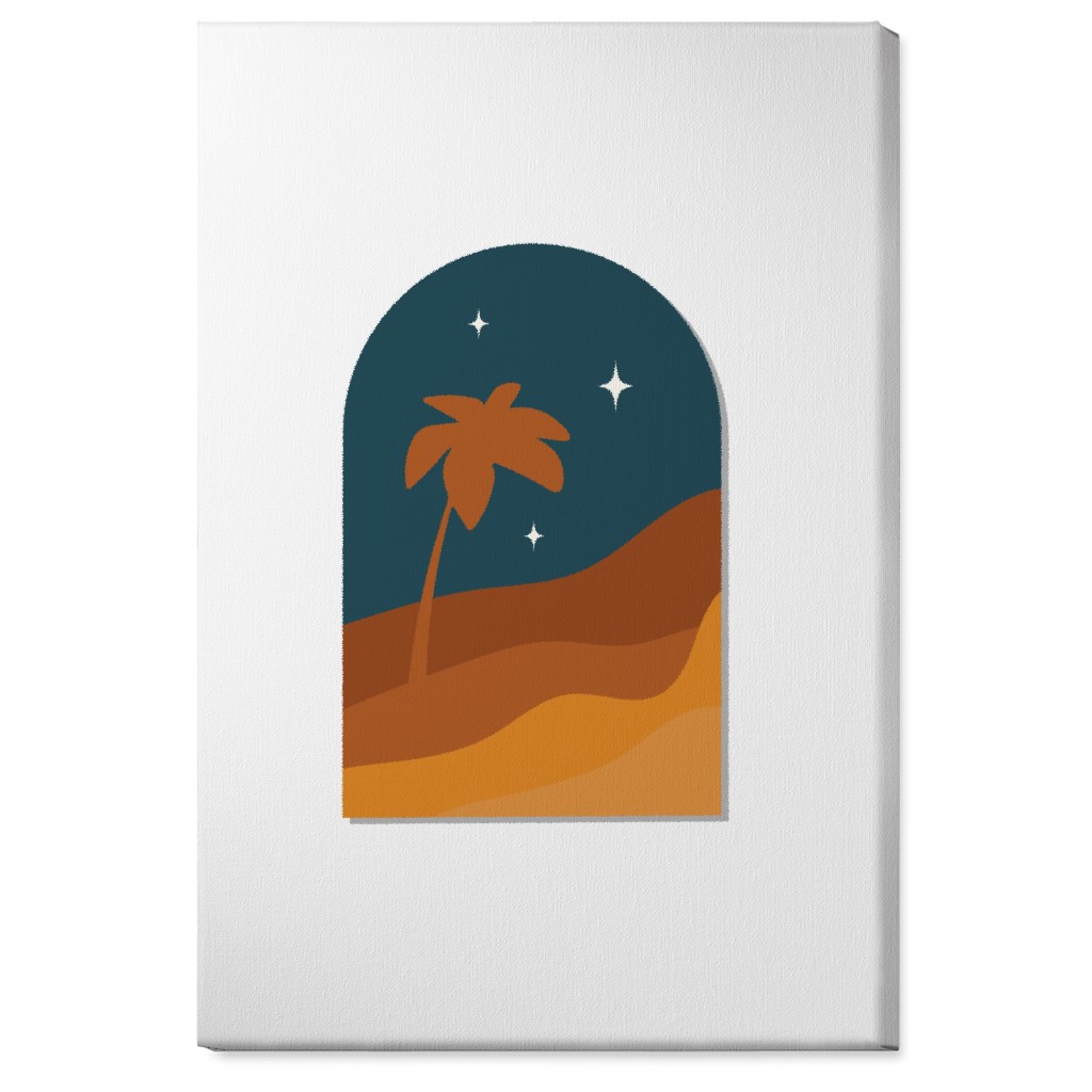 Abstract Landscape in Window With Tree Wall Art, No Frame, Single piece, Canvas, 24x36, Multicolor, Tawny