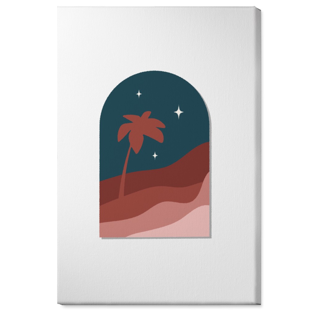 Abstract Landscape in Window With Tree Wall Art, No Frame, Single piece, Canvas, 24x36, Multicolor, Mauve