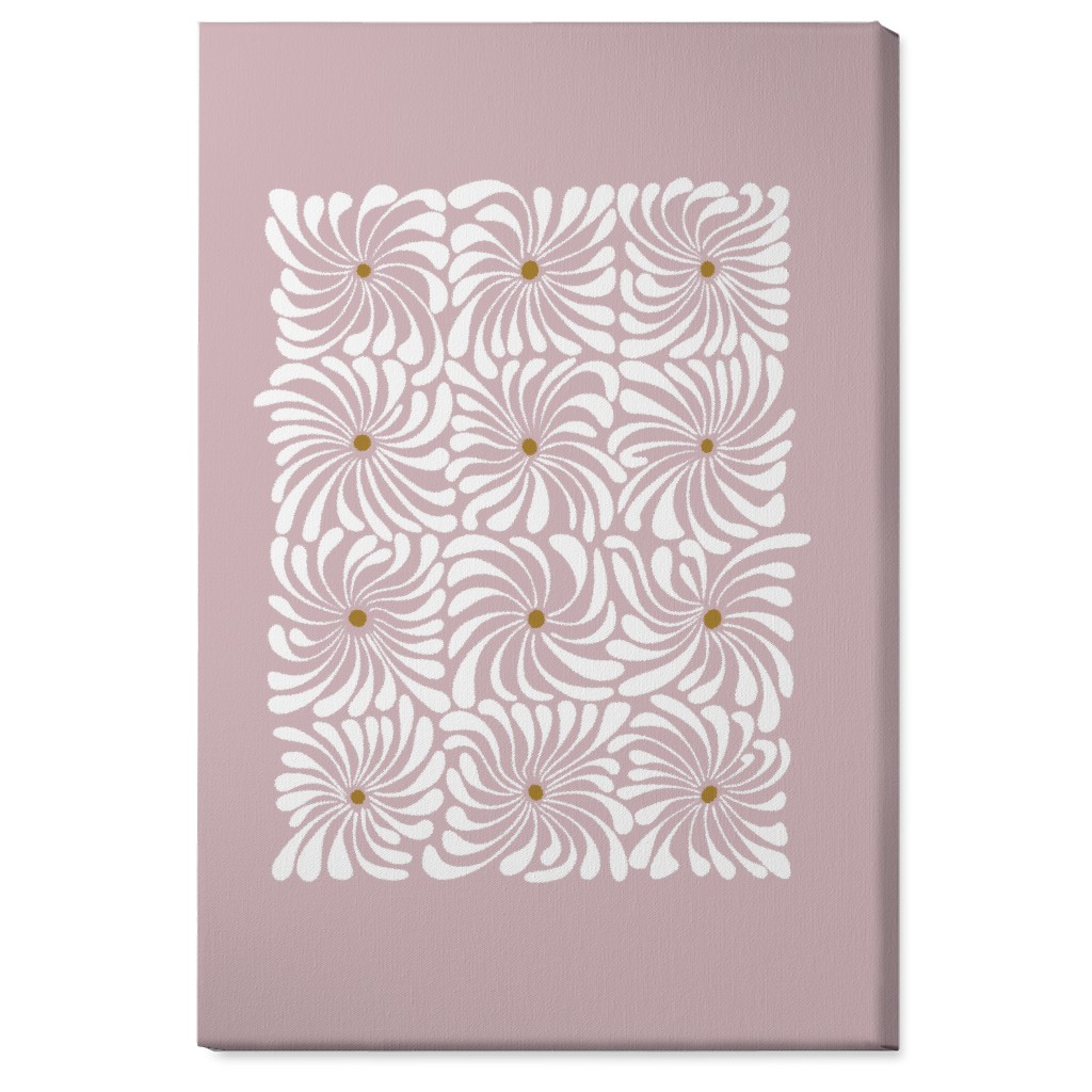 Mod Daisy Grid Wall Art, No Frame, Single piece, Canvas, 24x36, Pink, Whisper