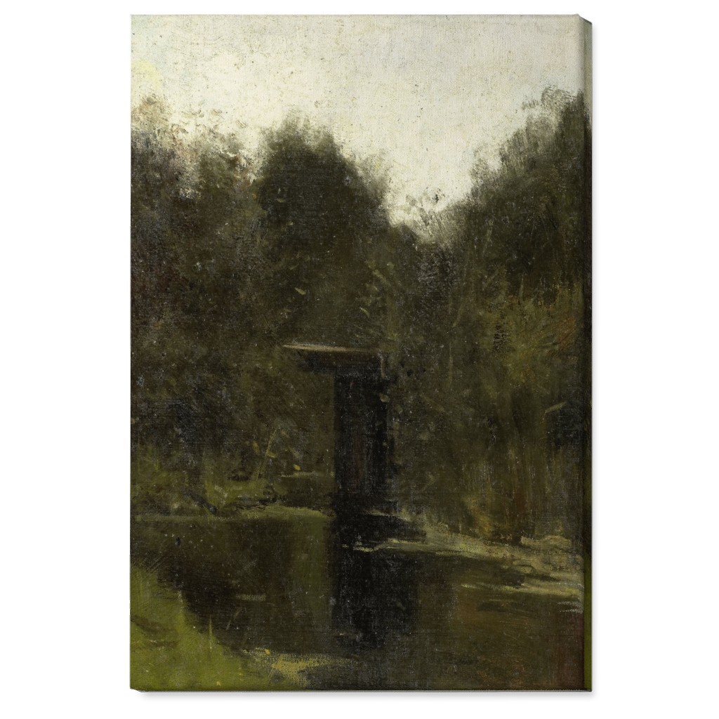 Moody Corner Pond Wall Art, No Frame, Single piece, Canvas, 24x36, Green, Classic Green