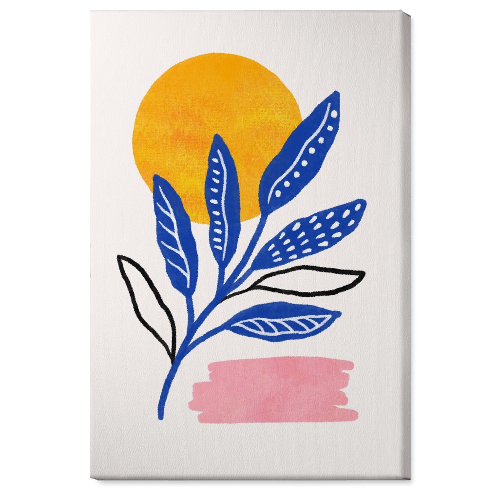 Leaves At Sunset Wall Art, No Frame, Single piece, Canvas, 24x36, Multicolor, Royal