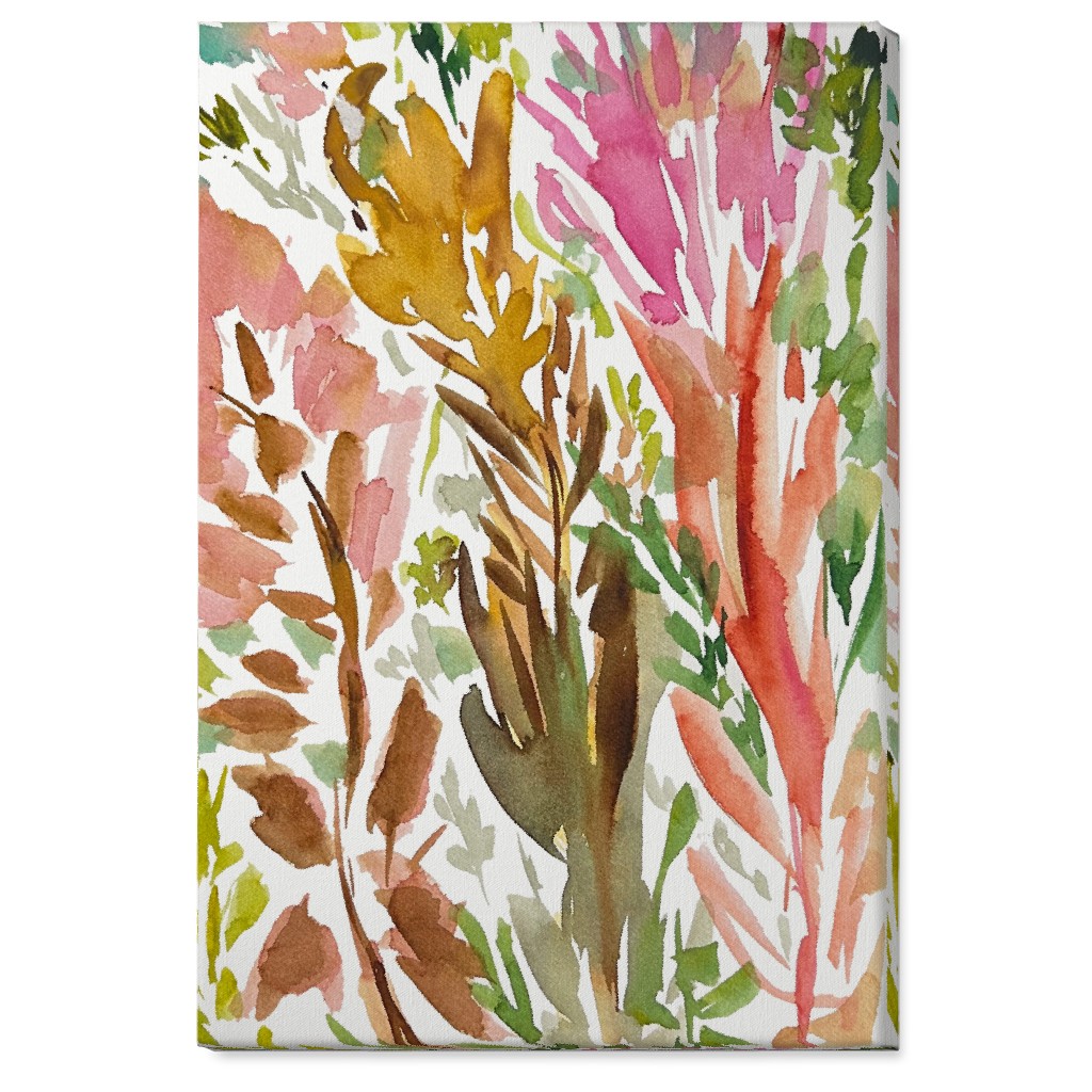 Abstract Garden - Pink Wall Art, No Frame, Single piece, Canvas, 24x36, Multicolor