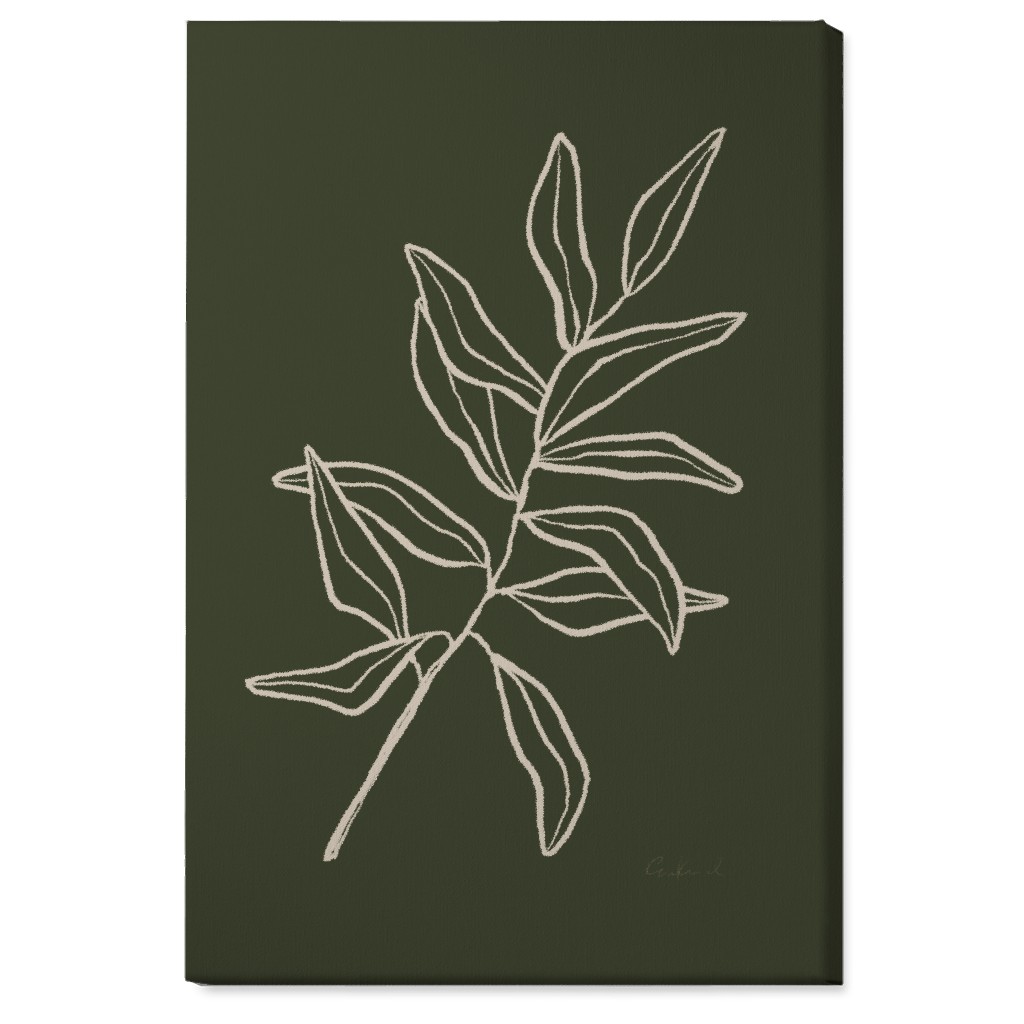 Botanical Eucalyptus Wall Art, No Frame, Single piece, Canvas, 24x36, Green, Gray