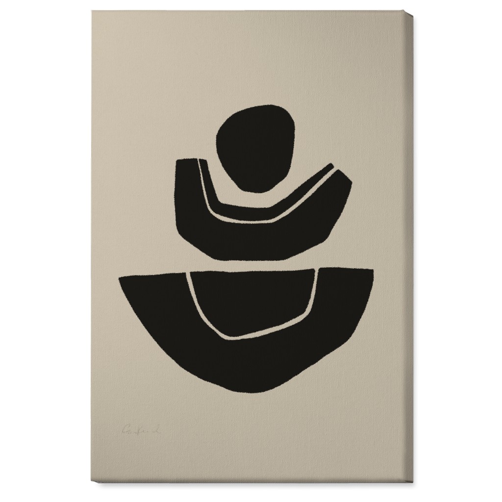 Geometric Abstract Stack Ii Wall Art, No Frame, Single piece, Canvas, 24x36, Black