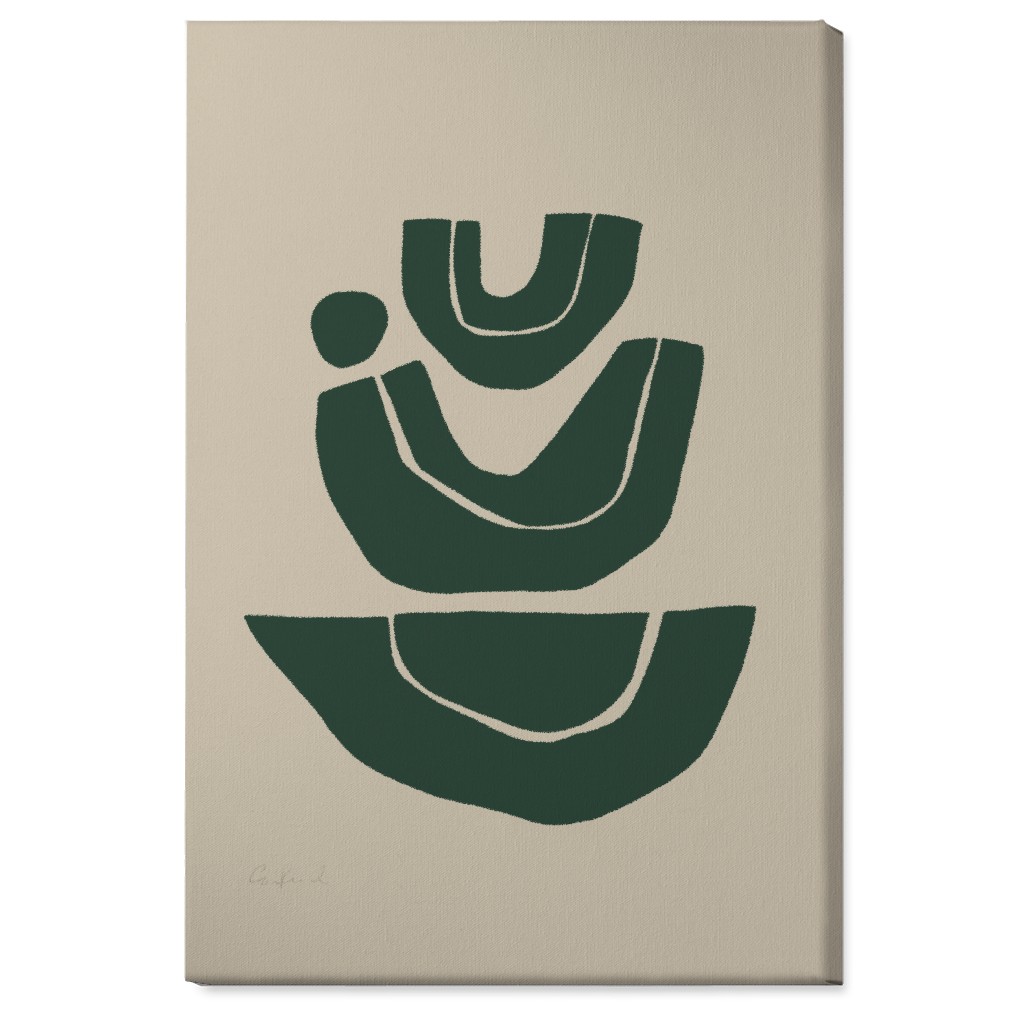 Geometric Abstract Stack Iii Wall Art, No Frame, Single piece, Canvas, 24x36, Green, Seaweed