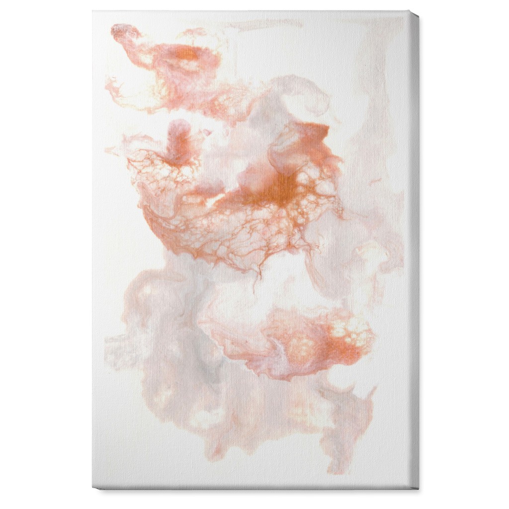 Acrylic Pour Abstract - Copper Wall Art, No Frame, Single piece, Canvas, 24x36, Pink