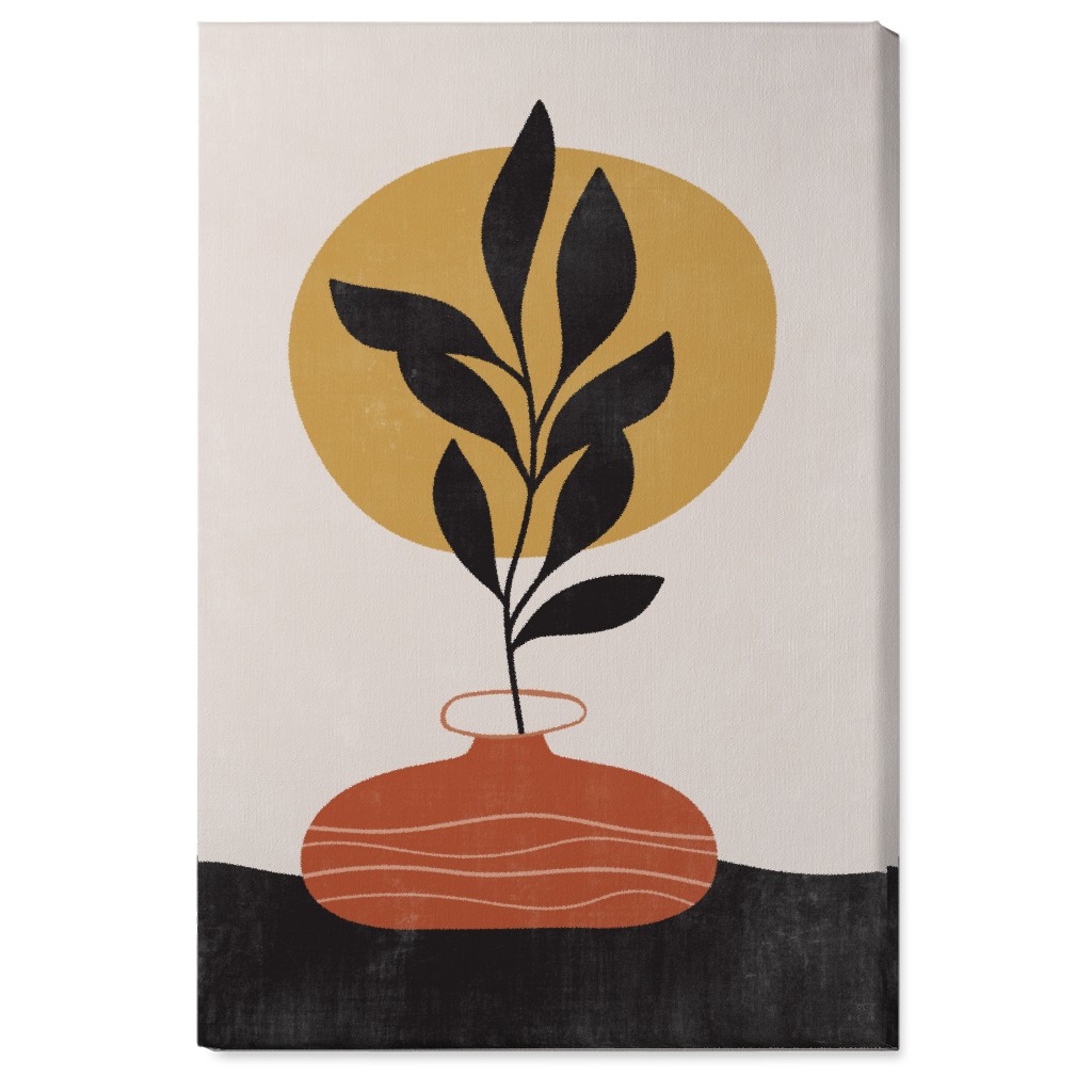 Earthen Vase - Terracotta Wall Art, No Frame, Single piece, Canvas, 24x36, Orange, Orange