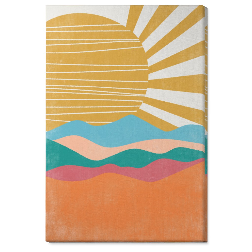 Flourish Abstract Sunrise - Multi Wall Art, No Frame, Single piece, Canvas, 24x36, Multicolor