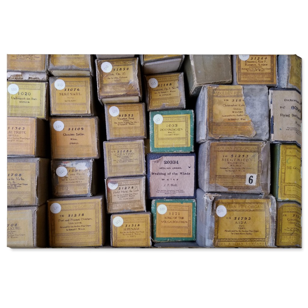 Pipe Organ Music Boxes - Neutral Wall Art, No Frame, Single piece, Canvas, 24x36, Beige